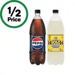 Woolworths Pepsi, Solo, Sunkist or Mountain Dew Soft Drink Varieties 1.25 Litre offer