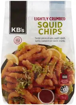 Coles KB's Lightly Crumbed Squid Chips 1kg offer