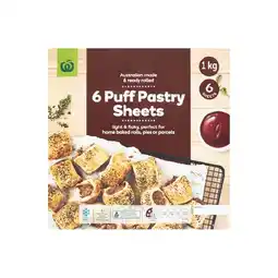 Woolworths Woolworths Puff Pastry 1 kg Pk 6 – From the Freezer offer