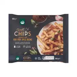 Woolworths Woolworths Straight Cut Peri Peri Chips 600g – From the Freezer offer