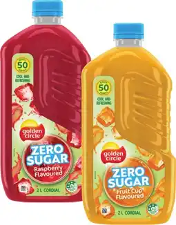 Coles Golden Circle Zero Sugar Cordial offer