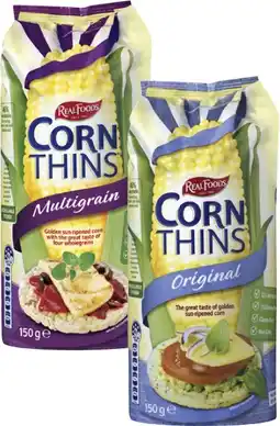 Coles Real Foods Corn Thins 125g-150g offer
