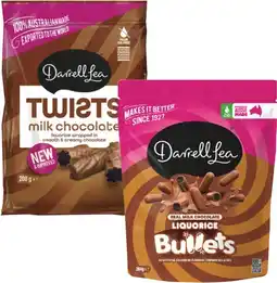 Coles Darrell Lea Bullets, Choc Coated Twists or BB Balls 150g-204g offer