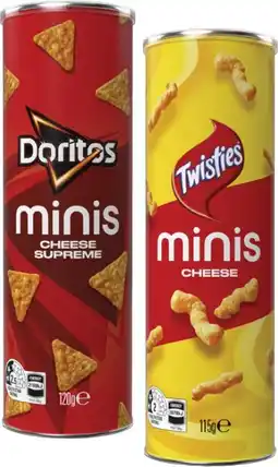 Coles Twisties or Doritos Minis 90g-150g offer