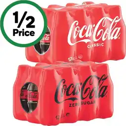 Woolworths Coca-Cola Classic or Zero Sugar Soft Drink Varieties 12 x 300ml offer