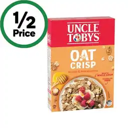 Woolworths Uncle Tobys Oat Crisp Cereal 415-475g offer