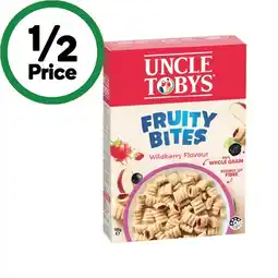 Woolworths Uncle Tobys Fruity Bites Wildberry Cereal 500g offer