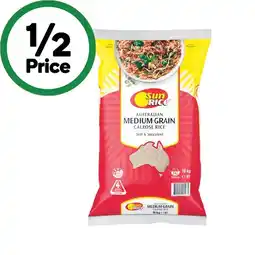 Woolworths SunRice Medium Grain Rice 10 kg offer