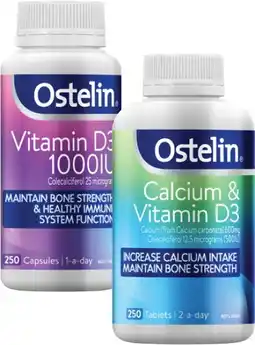 Coles Ostelin Calcium & Vitamin D3 Tablets or Vitamin D3 1000IU Capsules offer