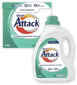 Coles Biozet Attack Regular Laundry Liquid 2 Litre or Powder 2kg offer