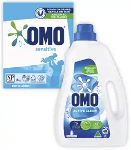 Coles Omo Laundry Liquid 2 Litre or Powder 2kg offer
