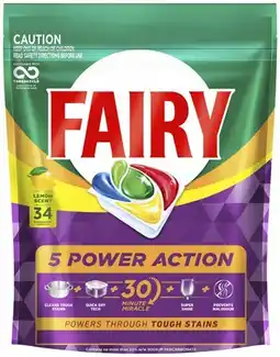 Coles Fairy 5 Power Action Dishwashing Tablets 34 Pack offer