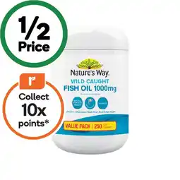 Woolworths Nature’s Way Wild Caught Fish Oil 1000mg Soft Capsules Pk 250 offer