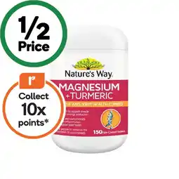 Woolworths Nature’s Way Magnesium + Turmeric Tablets Pk 150 offer