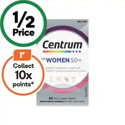Woolworths Centrum For Women 50+ Tablets Pk 60 offer