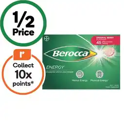 Woolworths Berocca Berry Flavour Energy Effervescent Tablets Pk 45 offer