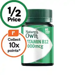 Woolworths Nature’s Own Vitamin B12 1000mcg Tablets Pk 60 offer