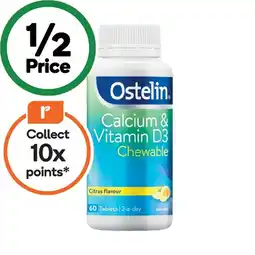 Woolworths Ostelin Calcium & Vitamin D3 Chewable Tablets Pk 60 offer