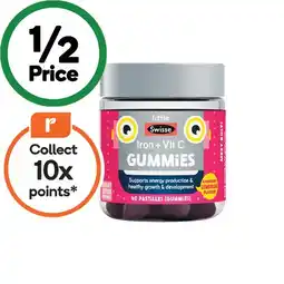 Woolworths Little Swisse Iron + Vit C Gummies Pk 40 offer