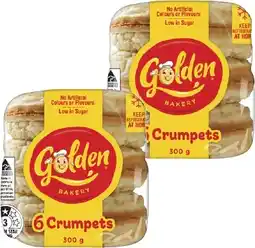 Coles Golden Crumpet Rounds 6 Pack 300g offer