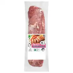 Woolworths Woolworths COOK Pork Fillet with Smoked Garlic & Black Pepper offer