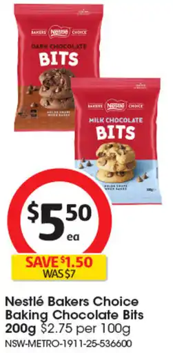 Coles Nestlé Bakers Choice Baking Chocolate Bits offer