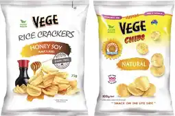 Coles Vege Chips 100g or Rice Crackers 75g offer
