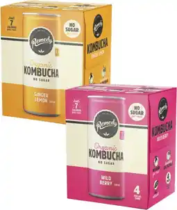 Coles Remedy Kombucha or Ginger Beer 4x250mL offer