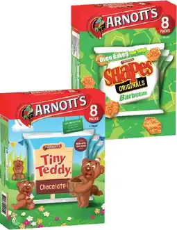 Coles Arnott's Shapes Crackers or Tiny Teddy Biscuits offer