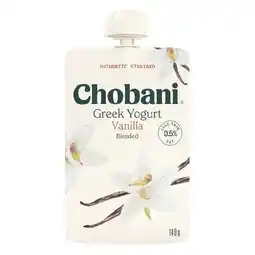 Woolworths Chobani Greek Yogurt Pouch 140g offer