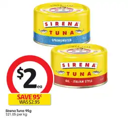 Coles Sirena Tuna 95g offer