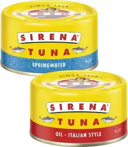Coles Sirena Tuna 95g offer