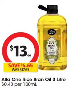 Coles Alfa One Rice Bran Oil offer
