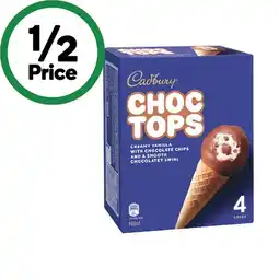 Woolworths Cadbury Choc Tops or Oreo Cookie Tops Ice Cream Cones 400ml Pk 4 offer