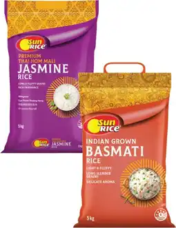Coles Sunrice Premium Jasmine or Basmati Rice 5kg offer