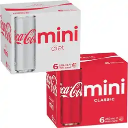 Woolworths Coca-Cola Classic, Zero Sugar or Diet Soft Drink Varieties 6 x 250ml offer