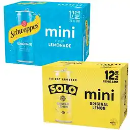 Woolworths Pepsi Max, Schweppes Lemonade or Solo Soft Drink Varieties 12 x 250ml offer