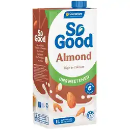 Woolworths So Good Original or Unsweetened Almond Milk 1 Litre offer