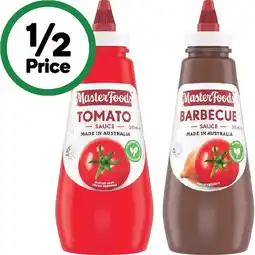 Woolworths MasterFoods Tomato or Barbecue Sauce 475-500ml offer