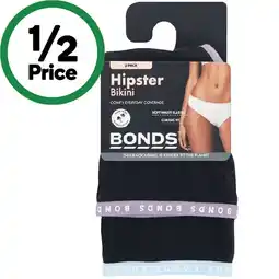 Woolworths Bonds Ladies’ Hipster Bikini Assorted Pk 2 offer