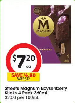 Coles NEW Streets Magnum Boysenberry Sticks offer