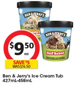 Coles Ben & Jerry's Ice Cream Tub offer