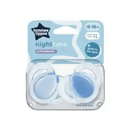 Woolworths Tommee Tippee Night Time Soothers 18-36m Assorted Pk 2 offer