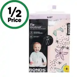 Woolworths Bonds Zippy Wondersuit Assorted Pk 1 offer