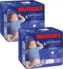 Coles Huggies Little Sleepers Nappies 26 Pack-36 Pack or Nappy Pants 20 Pack-24 Pack offer