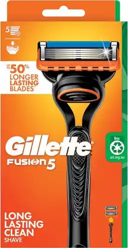 Coles Gillette Fusion 5 Razor Kit with 2 Refill Blades 1 Each offer