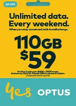 Coles Optus Prepaid $59 SIM Starter Kit offer