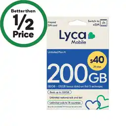 Woolworths Lyca $40 Starter Pack† offer