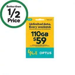 Woolworths Optus $59 SIM Starter Kit offer