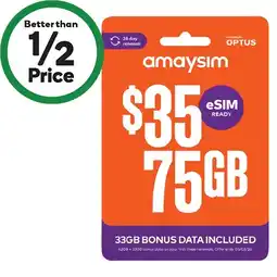 Woolworths amaysim $35 Starter Pack offer
